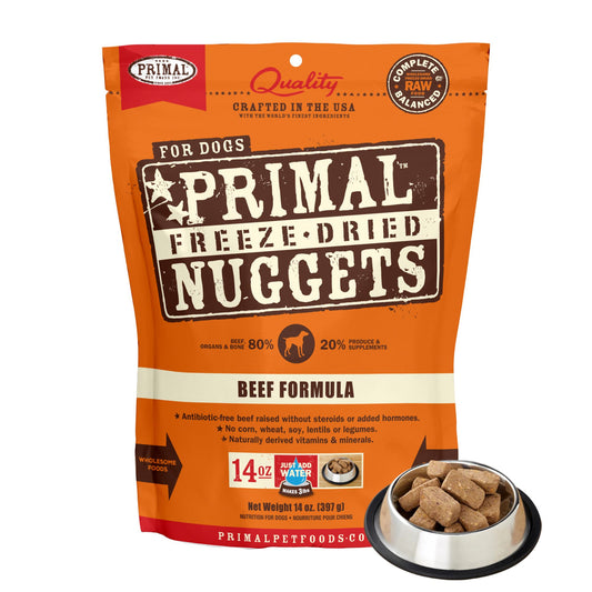 Primal Canine Freeze Dried Raw Nuggets for Dogs - Beef (14oz / 397g)