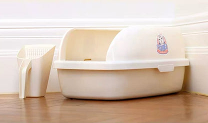 CATIDEA Litter Box - Big Bread Litter Guard Bin Cream Size XL/ 15L