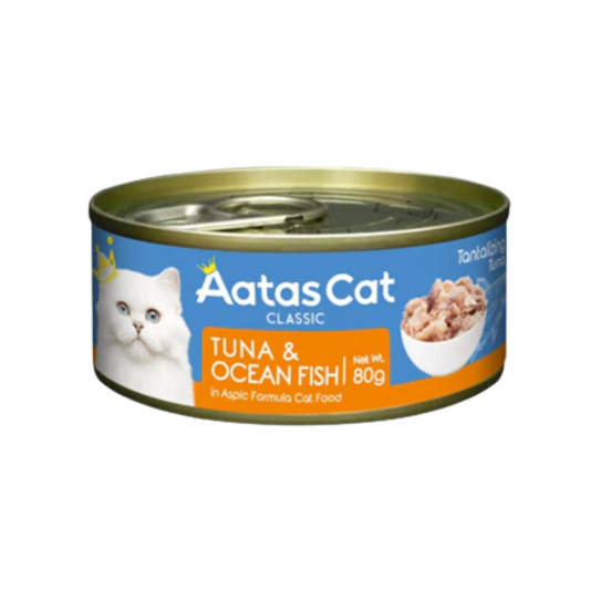 [24 Cans] Aatas Cat Tantalizing Tuna & Ocean Fish 80g