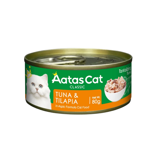 [24 Cans] Aatas Cat Tantalizing Tuna & Tilapia 80g
