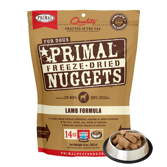 Primal Canine Freeze Dried Raw Nuggets for Dogs - Lamb (14oz / 397g)