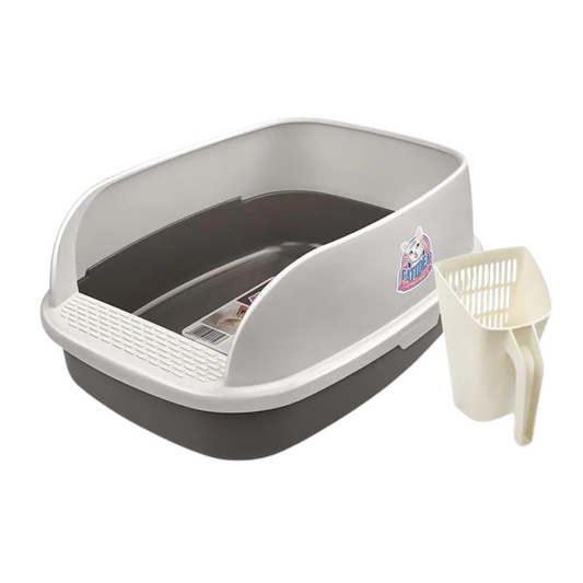 CATIDEA Litter Box - Big Bread Litter Guard Bin Grey Size XL/ 15L