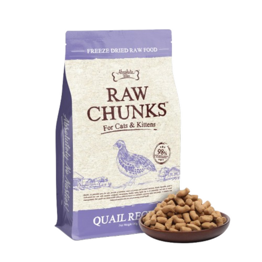 Absolute Bites Cats & Kitten Freeze Dried Raw Chunks Quail 150g