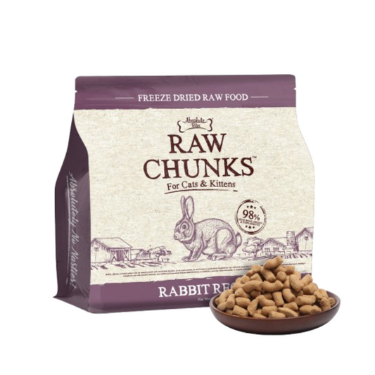 Absolute Bites Cats & Kitten Freeze Dried Raw Chunks Rabbit 280g