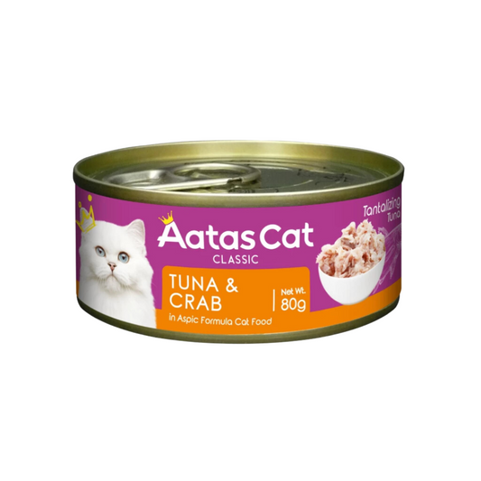[24 Cans] Aatas Cat Tantalizing Tuna & Crab 80g