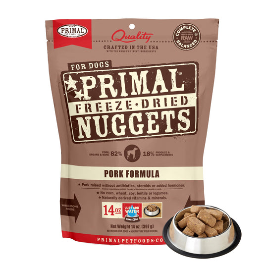 Primal Canine Freeze Dried Raw Nuggets for Dogs - Pork (14oz / 397g)