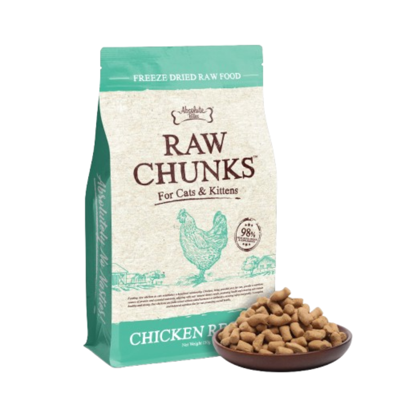 Absolute Bites Freeze Dried Raw Chicken Chunks 150g