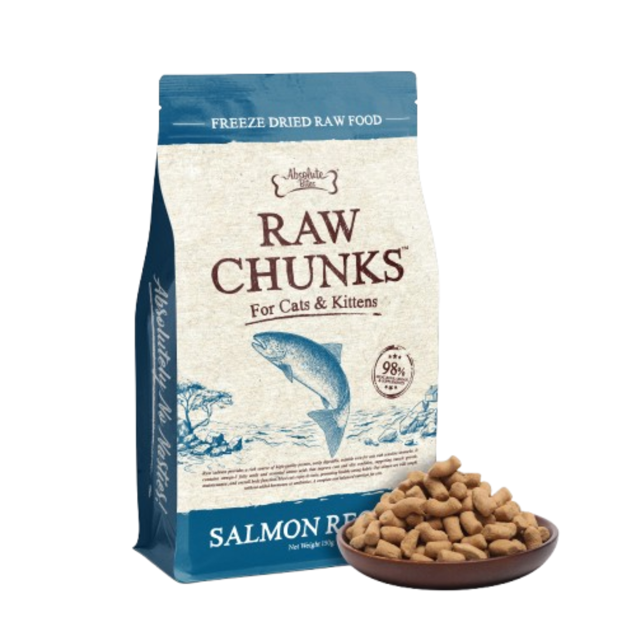Absolute Bites Freeze Dried Raw Salmon Chunks 150g