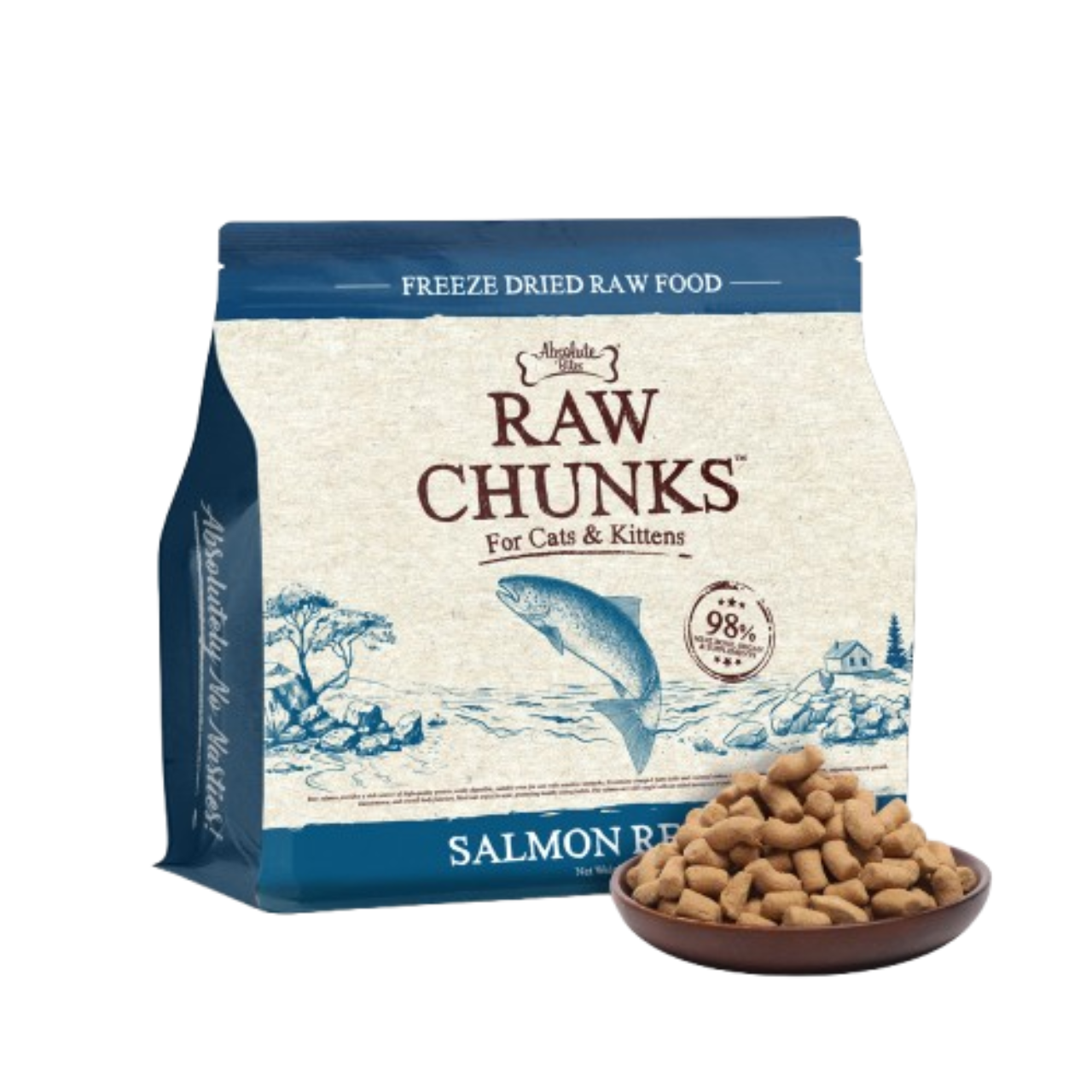 Absolute Bites Freeze Dried Raw Salmon Chunks 280g
