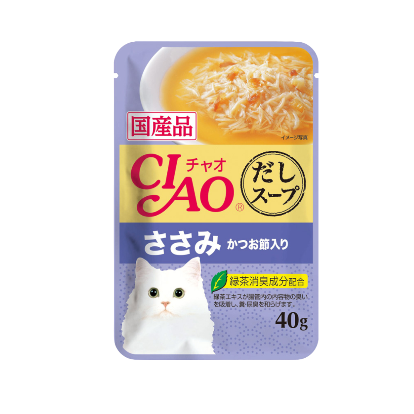 Ciao Clear Soup Pouch Chicken Fillet Topping Dried Bonito 40g 16 Pouches