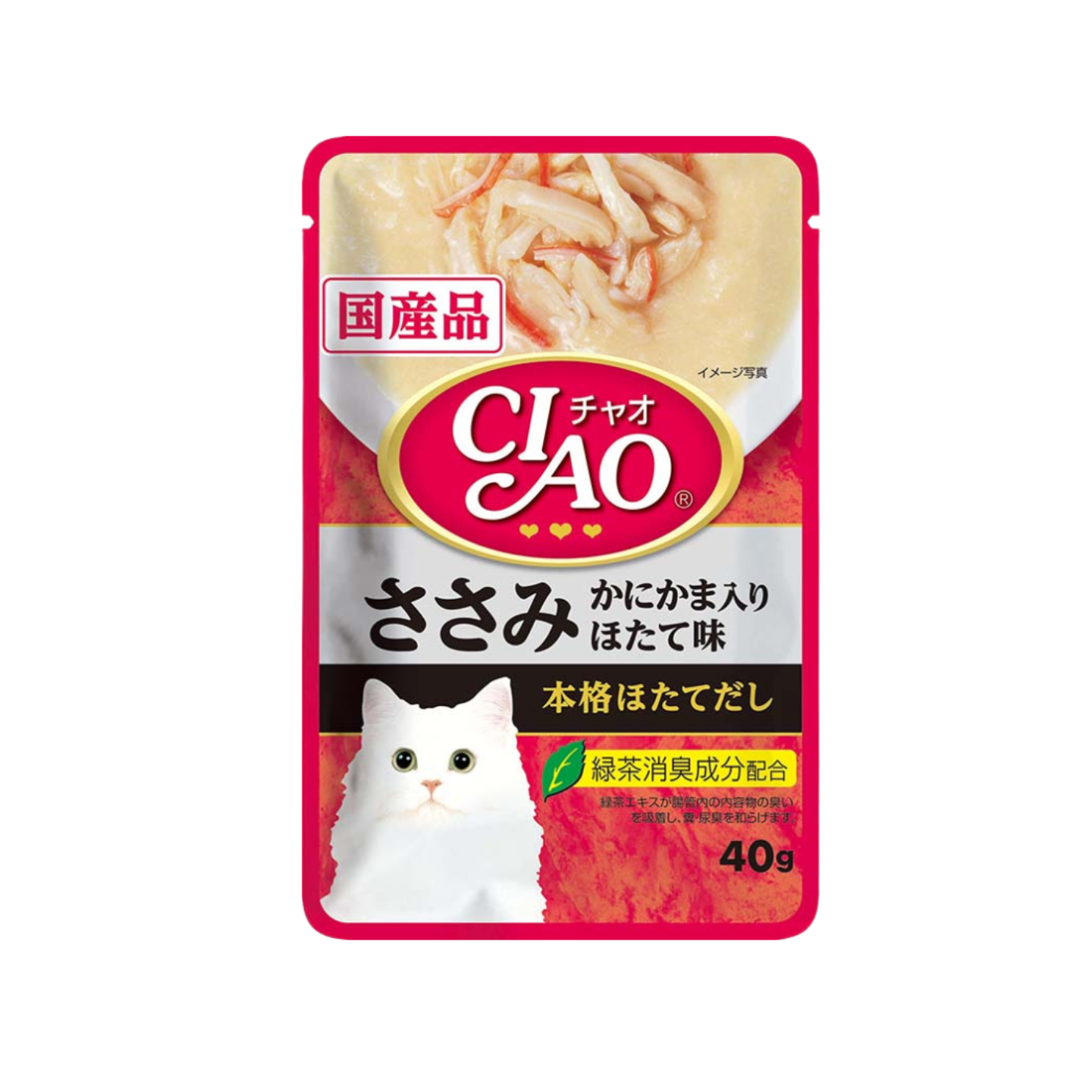 Ciao Creamy Soup Pouch Chicken Fillet with Crab Stick Scallop Flavor 40g 16 Pouches