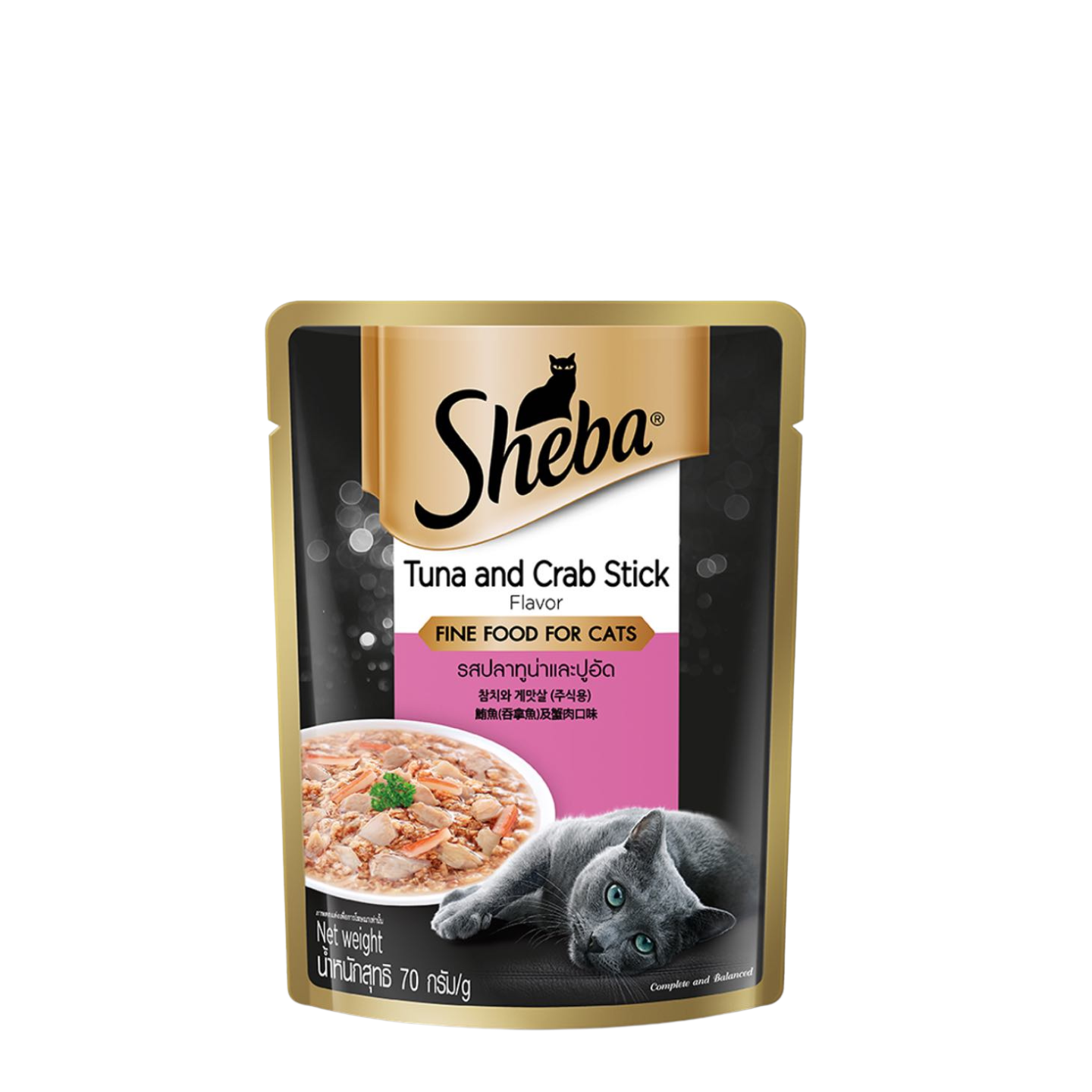Sheba Wet Cat Food Pouch Tuna and Crab Stick 24 Pack