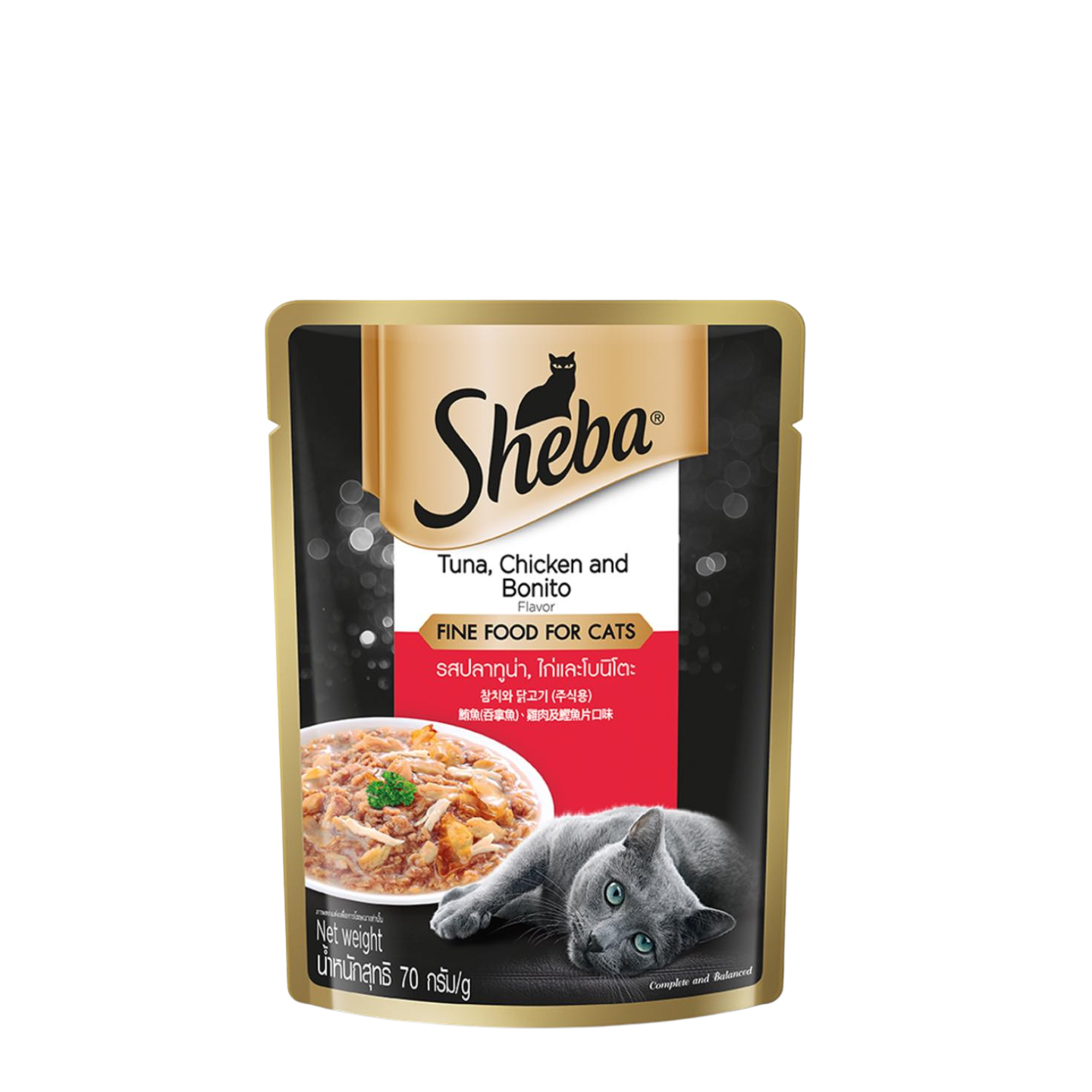 Sheba Wet Cat Food Pouch Tuna and Chicken with Bonito Flake 24 Pack