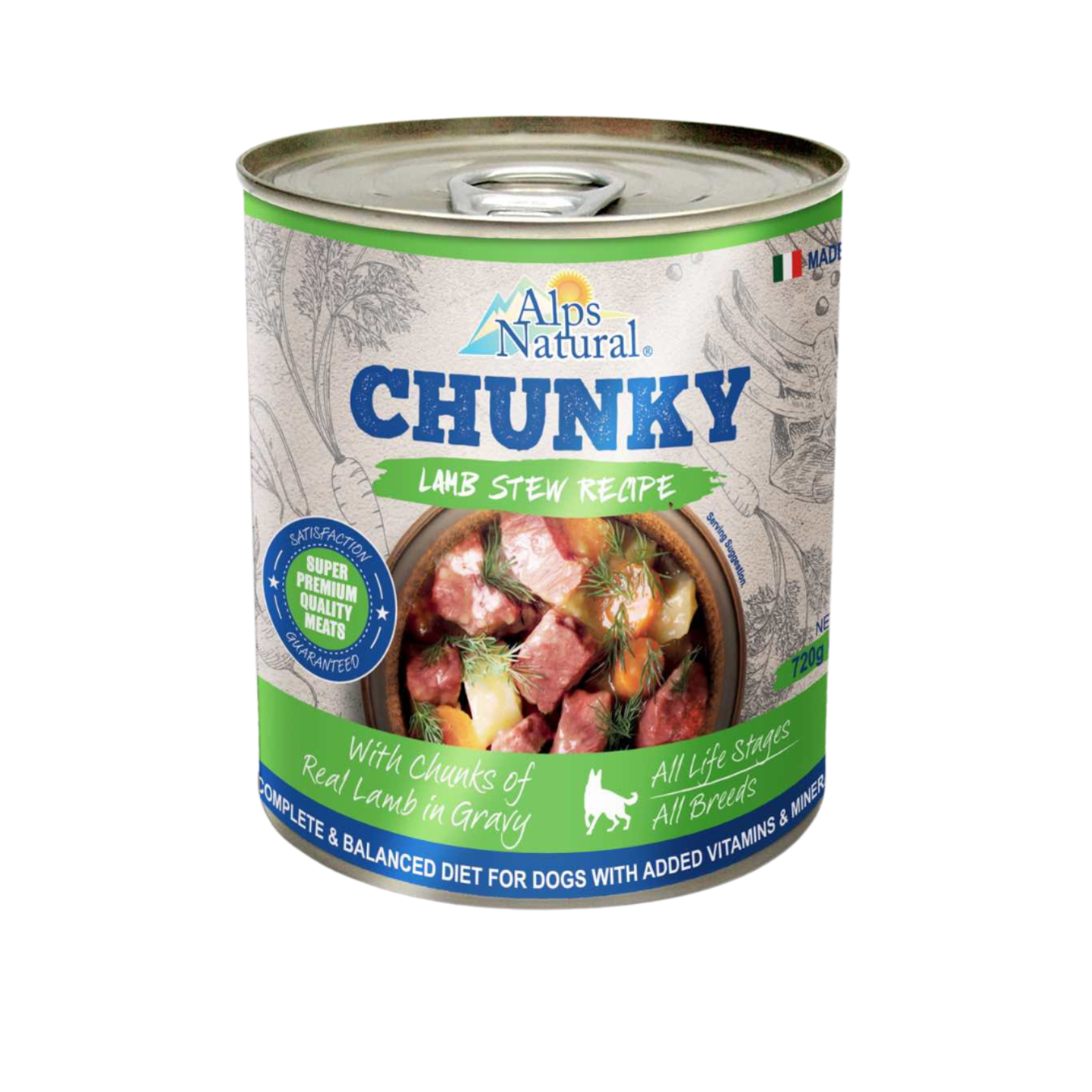 Alps Natural Chunky Lamb Stew Recipe Wet Dog Food 720g