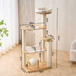Lucent Multi-Tier Cat Tower (132cm) solid wood construction