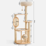 Sierra Stretch & Scratch Cat Tower (139cm) in solid wood