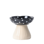 Colette elevated mushroom pet bowl black