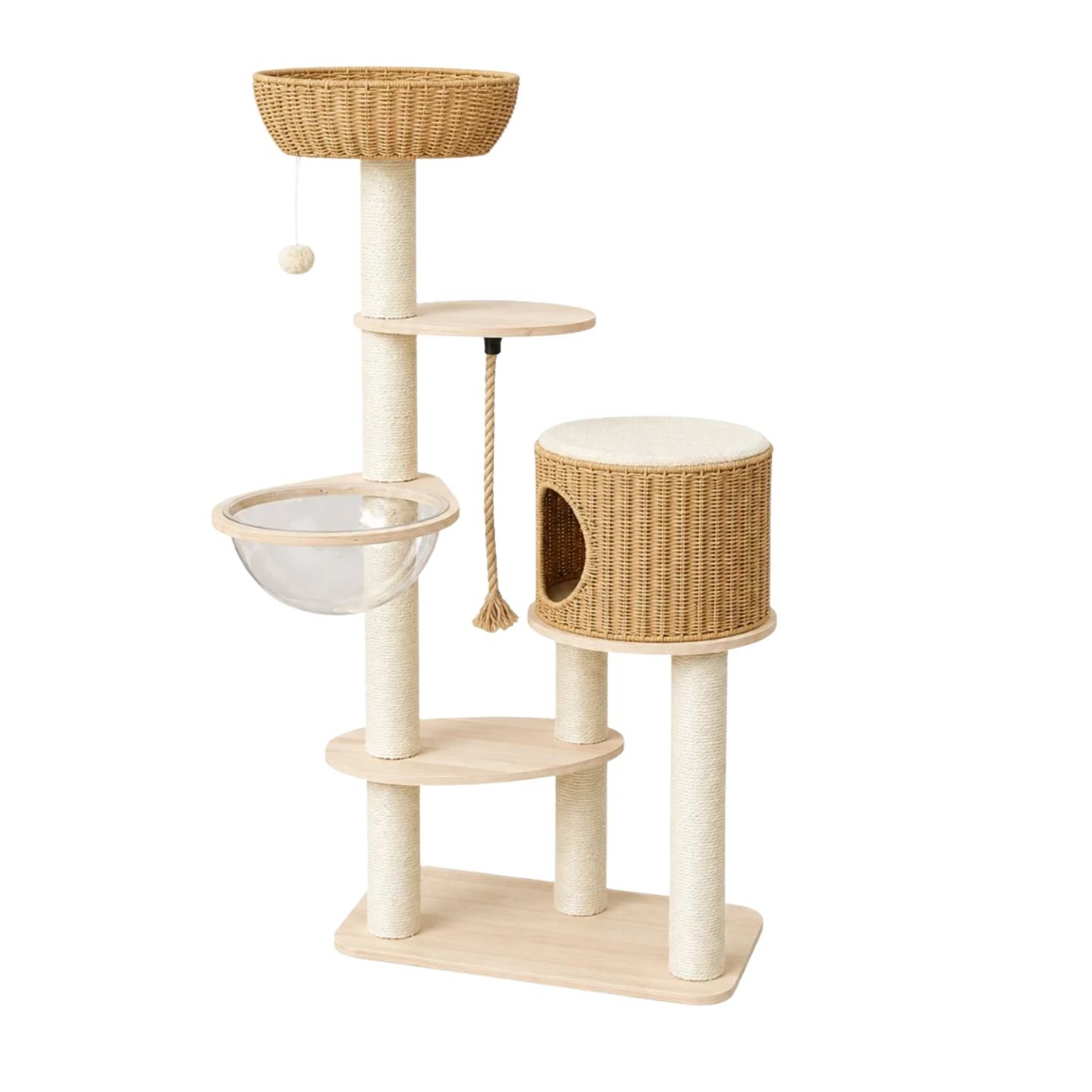Luna Loft Premium Solid Wood (140 cm) Cat Condo – Large Cat Tree Scratching House Luna Loft Premium Solid Wood (140 cm) Cat Condo – Large Cat Tree Scratching House