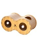 Cream Felt Cat House – Super Large Telescope Design with Scratcher & Hideaway Bed