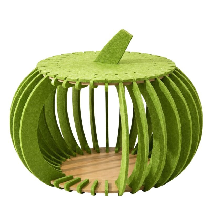 Green Pumpkin Nest Cat House – Semi-Closed Felt Cat Bed for Cozy Comfort