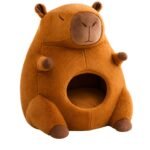 Capybara Plush Cat House Cozy Semi Closed Cat Bed