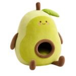 Avocado Plush Cat House Cozy Semi Closed Cat Bed