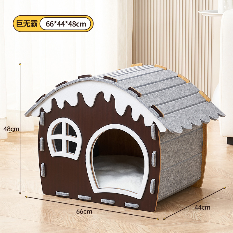 [X'MAS SPECIAL] Semi-Closed Felt Cat Nest – Size XL Cozy Modern Cat & Dog House