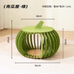 Green Pumpkin Nest Cat House – Semi-Closed Felt Cat Bed for Cozy Comfort