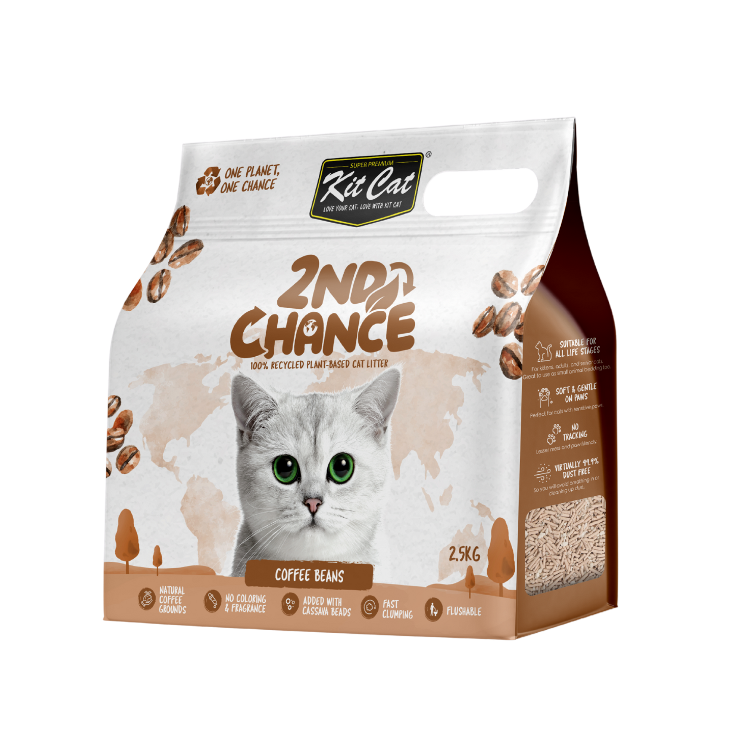 [6 Packs] Kit Cat 2nd Chance Coffee Beans Cat Litter (2.5kg)
