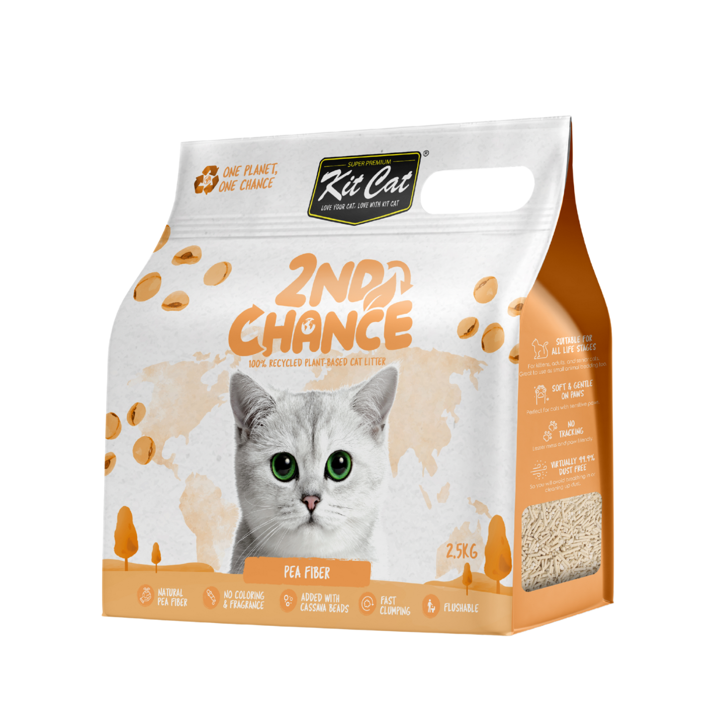 [6 Packs] Kit Cat 2nd Chance Pea Fiber Cat Litter (2.5kg)
