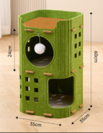 Matcha Square 2-Layer Multi-Level Cat House – Premium Hard Felt Climbing Frame with Scratching Board