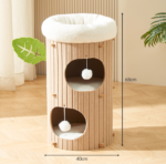 Latte Tree 2-Layer Multi-Level Cat House – Premium Hard Felt Cat Tunnel, Scratching Board & Nest