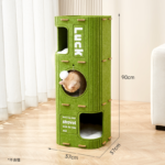 Matcha Square 3-Layer Multi-Level Cat House – Premium Hard Felt Climbing Frame with Scratching Board