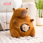 Capybara Plush Cat House Cozy Semi Closed Cat Bed
