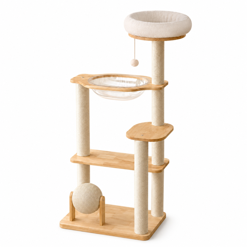 Paws & Play Castle Solid Wood Cat Condo (133cm)