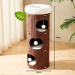 Coffee Tree 3-Layer Multi-Level Cat House – Premium Hard Felt Cat Tunnel, Scratching Board & Nest