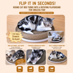 50cm Multi-Purpose Round Cat Nest Bed with Bell & Durable Scratching Board