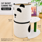 Double-Story Panda Cat Condo & Scratch Post Tree
