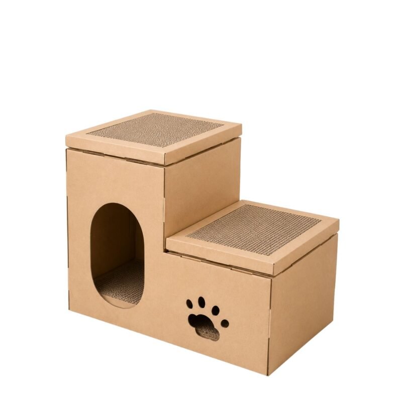 Cat Scratcher Cardboard Condo – Double House & Climbing Station