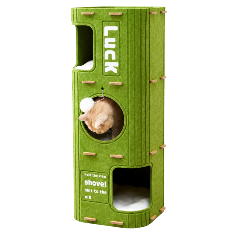 Matcha Square Premium Felt Cat House (3-Layer)