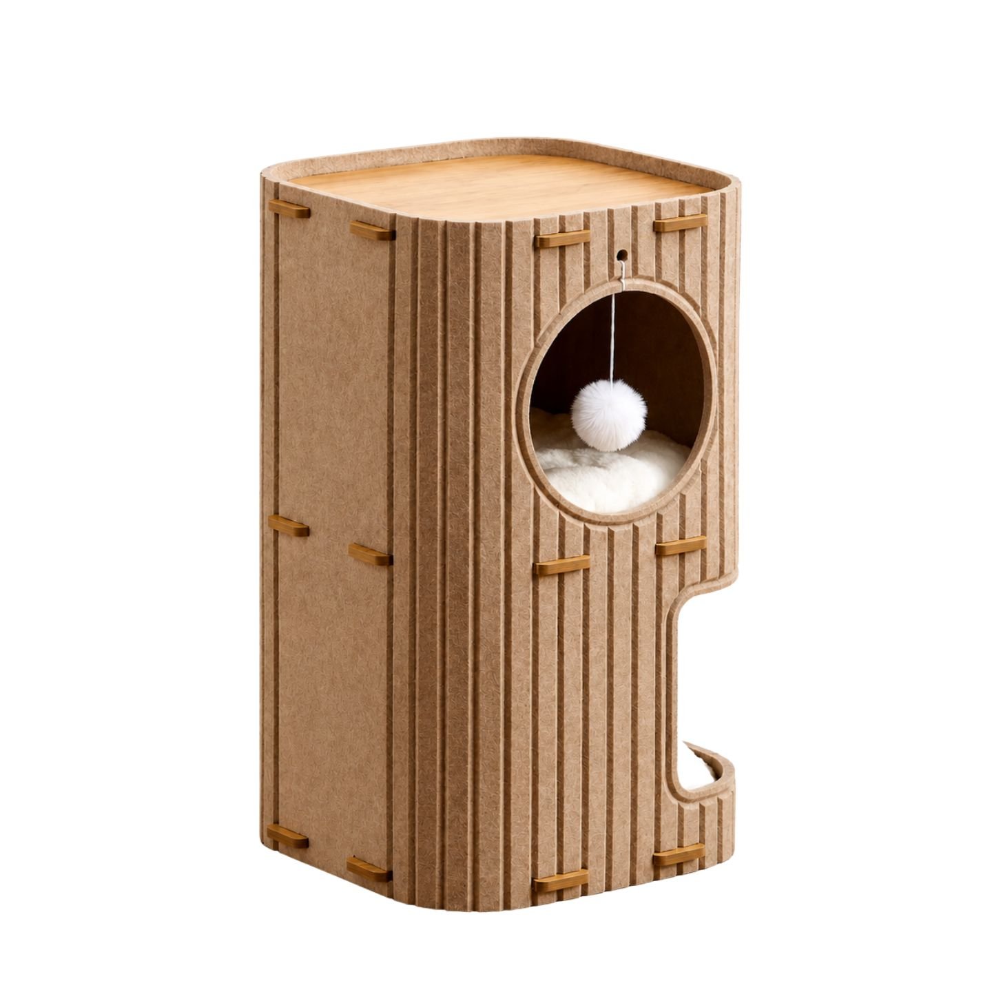 Latte Square 2-Layer Multi-Level Cat House – Premium Hard Felt Climbing Frame with Scratching Board Latte Square 2-Layer Multi-Level Cat House – Premium Hard Felt Climbing Frame with Scratching Board