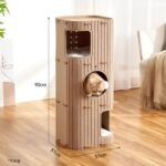 Matcha Square 3-Layer Multi-Level Cat House – Premium Hard Felt Climbing Frame with Scratching Board