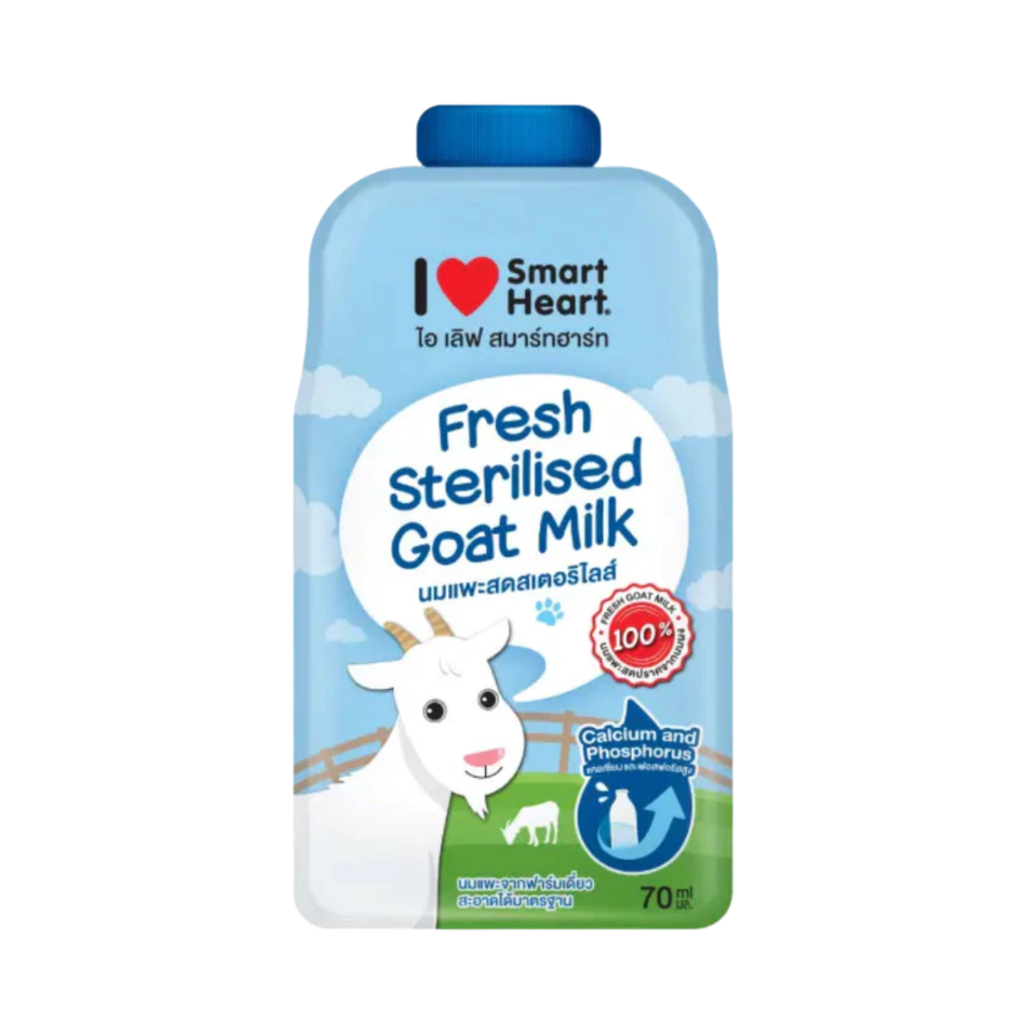Smartheart Sterilized Goat Milk 12-Pouch Pack (70g x 12)