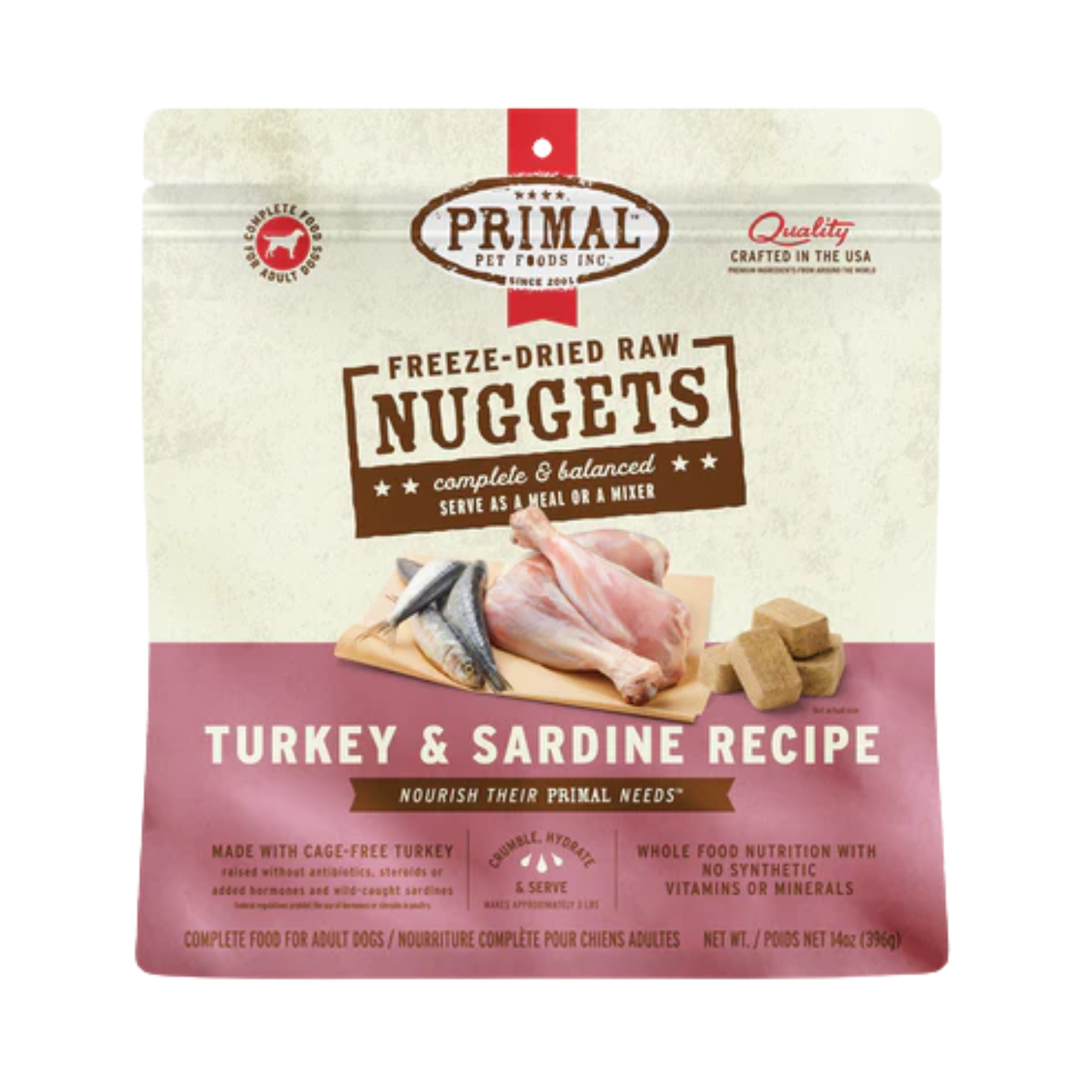 Primal Canine Freeze-Dried Raw Nuggets Turkey & Sardine Formula (14oz / 397g)