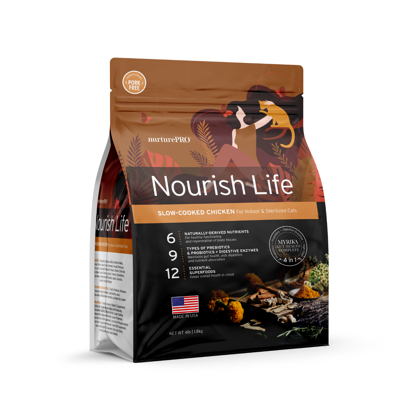 Nurture Pro Nourish Life Chicken Formula For Mature 7+ Dry Cat Food (4lbs)