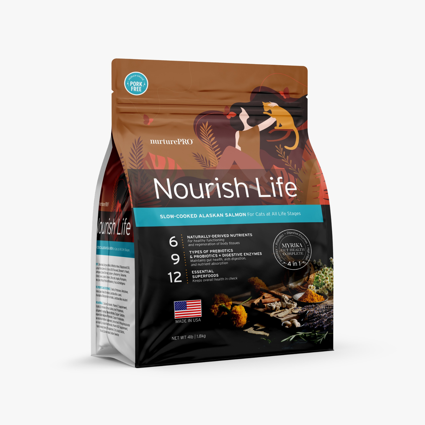Nurture Pro Nourish Life Alaskan Salmon Indoor Kitten & Adult Dry Cat Food (4lbs)