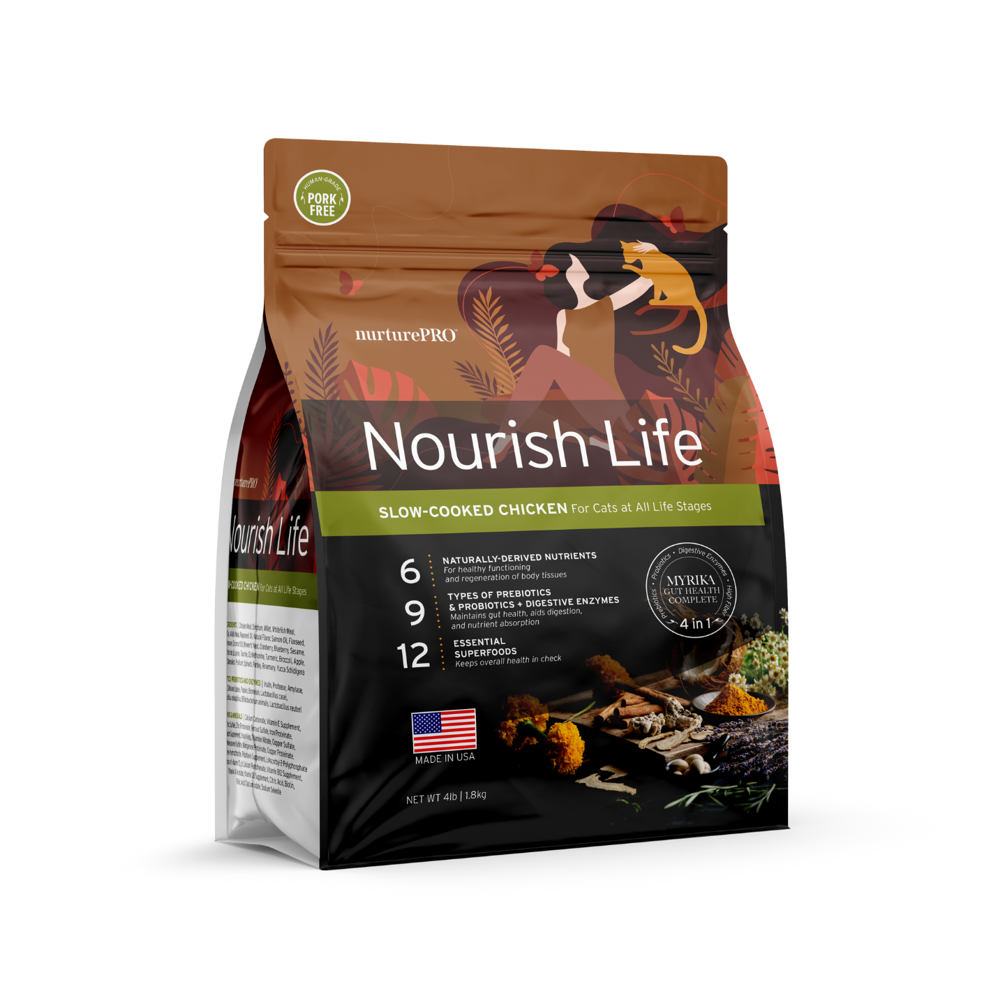 Nurture Pro Nourish Life Chicken Formula Kitten & Adult Dry Cat Food (4lbs)