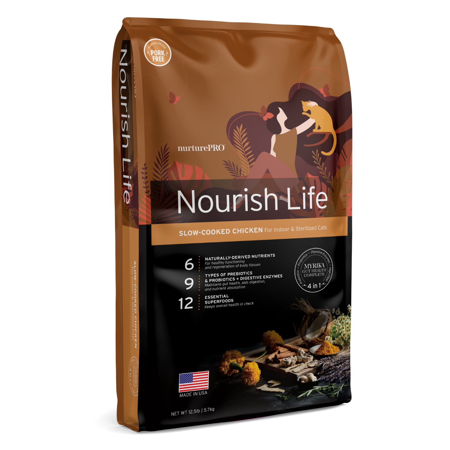 Nurture Pro Nourish Life Chicken Formula For Mature 7+ Dry Cat Food (12.5lbs)