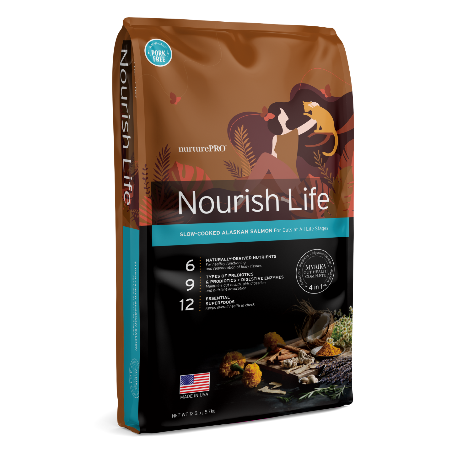 Nurture Pro Nourish Life Alaskan Salmon Indoor Kitten & Adult Dry Cat Food (12.5lbs)