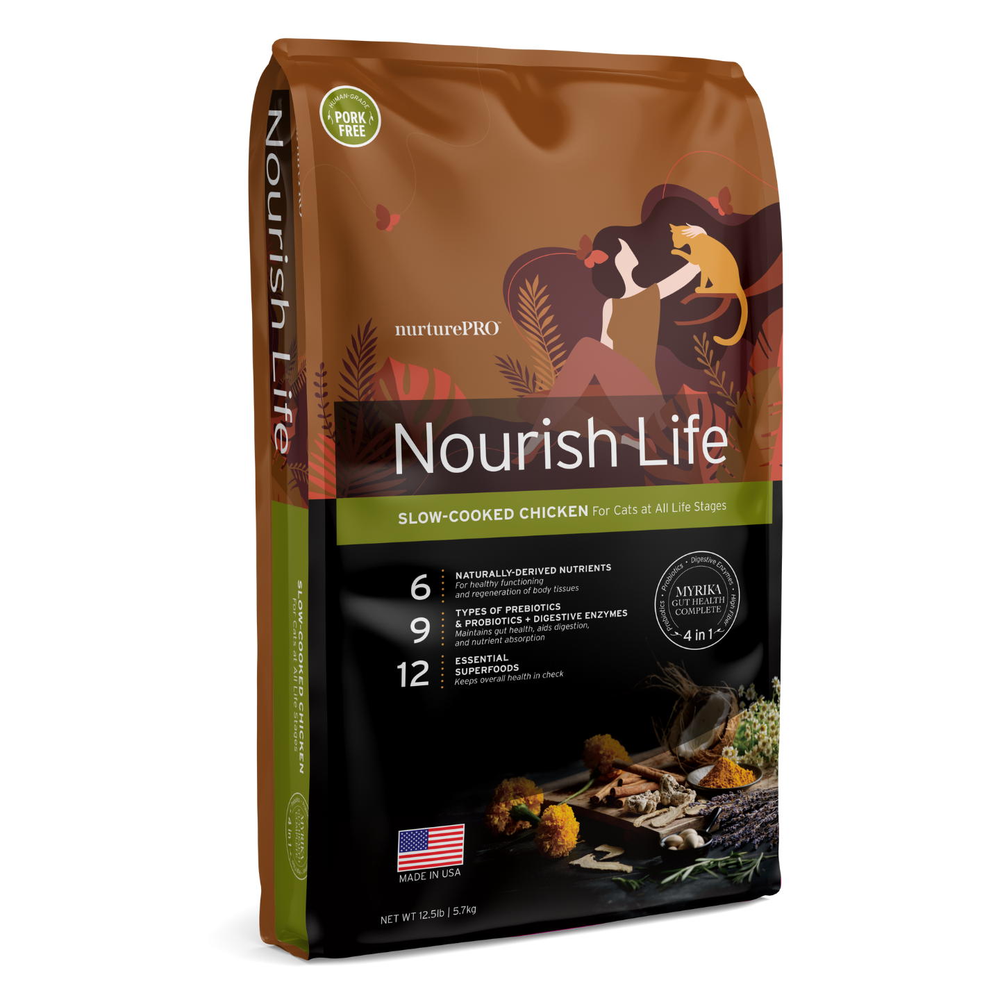 Nurture Pro Nourish Life Chicken Formula Kitten & Adult Dry Cat Food (12.5lbs)